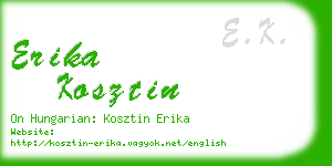 erika kosztin business card